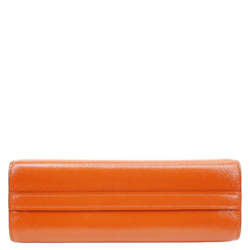 Prada  Esplanade Saffiano Vernice Leather Crossbody Bag Orange - Picture 10 of 15